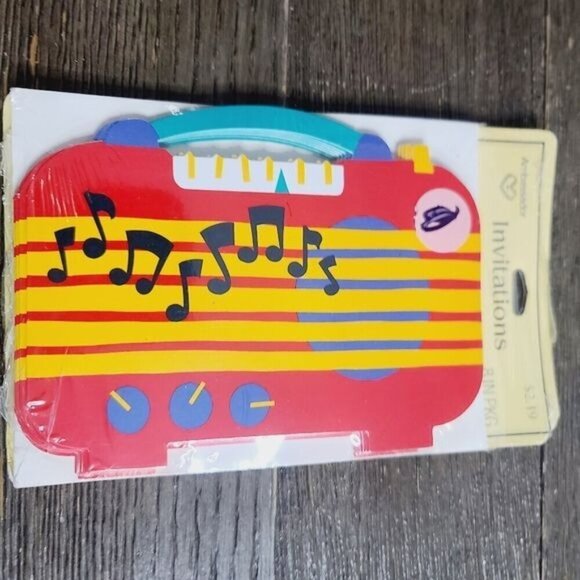 Vintage 80s 90s Hallmark Cards Music Boombox Party Invitations - Picture 1 of 4